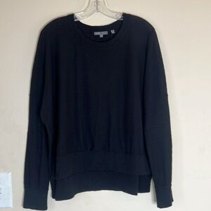 Vince Black Crew Neck High Low Oversize Sweater Size M